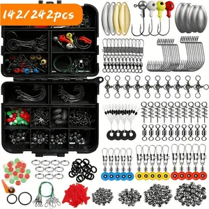 Takami Fishing Accessories Kit, 142/242pcs Lead Weight Hooks, Sinkers, Connectors, Ideal for Holidays, Perfect Gift Idea