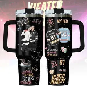 Heated Rivalry Romance 40oz Tumbler, Hollanov Couple Stainless Steel Tumbler, Hudson Williams Connor Storrie Cup, Movie Book Fans Gift
