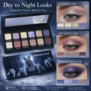 Eyeshadow Palette, Cool-Tone Matte & Shimmer Eye Shadow Kit, Long-Lasting Highly Pigmented Blendable, Fantasy Wolf Inspired for Everyday & Party Looks