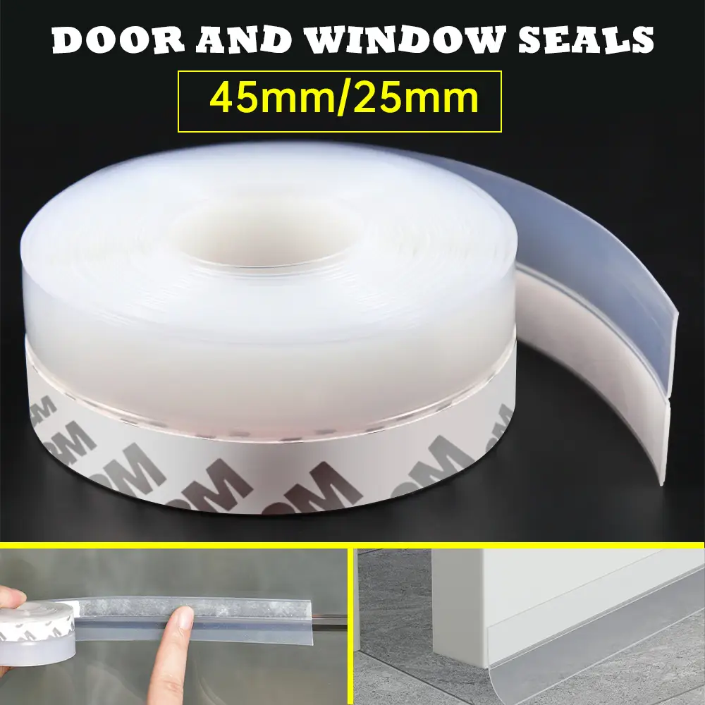 16ft Silicone Seal Strip, Self-Adhesive Weatherproof Door & Window Draft Stopper, Soundproof and Waterproof Silicone Tape for Gaps in Doors, Windows,