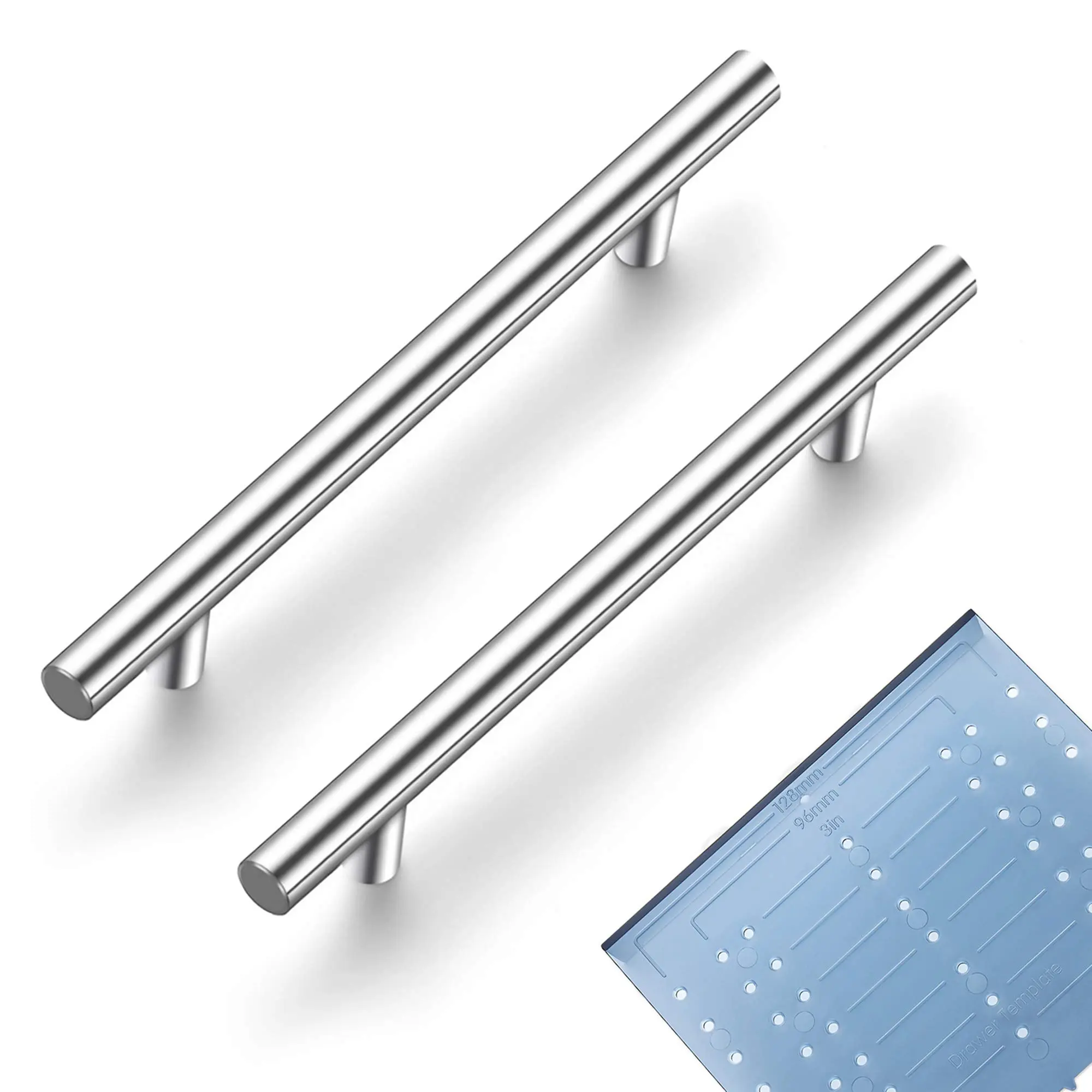 Ravinte | 7.38'' Cabinet Pulls Brushed Nickel Stainless Steel Kitchen Drawer Pulls Cabinet Handles 7-3/8”Length,with Mounting Template