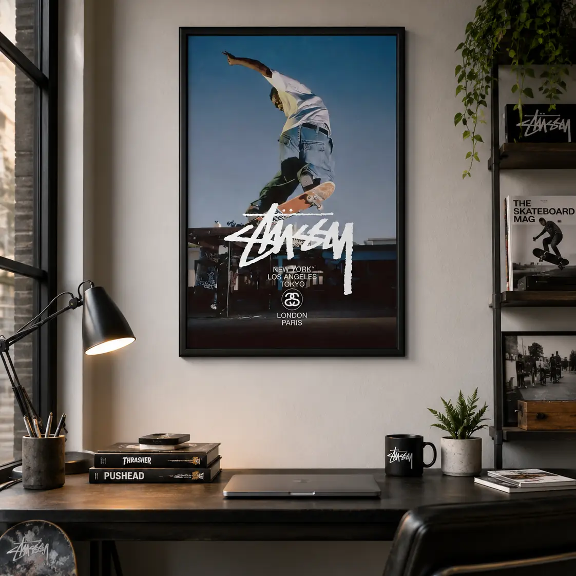 Retro Skateboarding Street Culture Canvas Wall Art, Urban Sport Lifestyle Poster, Modern Wall Decor For Teen Bedroom, Gaming Room, Dorm
