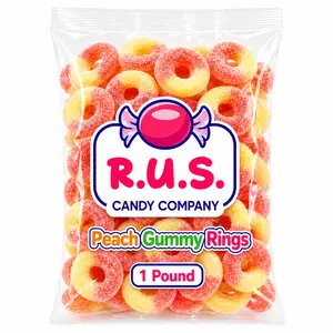 Peach Rings Gummies - Soft Chewy Peach Gummy Candy - Sweet Fruity Peach Ring Candy - Bulk Candy Rings for Party Snacks & Candy Buffet - Gluten Free Gummy Rings (16 oz)