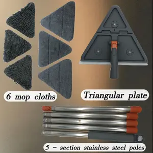 360° Rotatable Wall Mop with 29-90" Extension Pole | 6 Reusable Pads | Multi-Use Cleaner for Walls, Floors, Ceilings & Windows