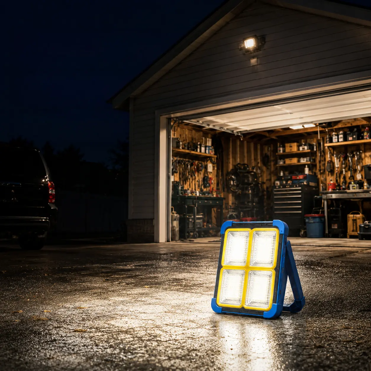 Solar Rechargeable LED Work Light - 288 Super Bright 5730 Beads Floodlight, USB & Type-C Charging, 5 Lighting Modes, IP66 Waterproof, Magnetic, SOS Emergency Signal, Adjustable Stand, Portable Light for Camping, for Garage tiktokshopbacktoschool