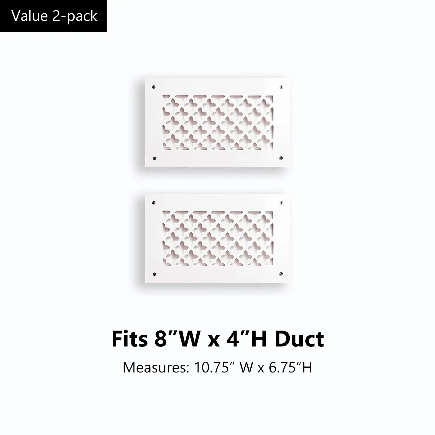 Decorative Pattern A/C Vent Covers - Air Supply Registers (Value 2-Pack) - 100% Wood