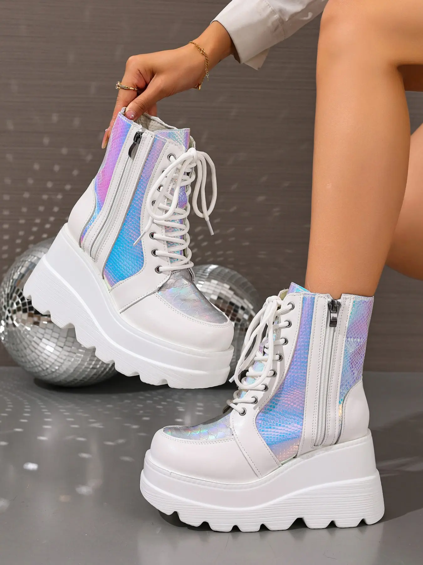 Women's High Heel Thick Sole Boots, Cyberpunk Style, Trendy Women's Shoes, Future Elements & Street Style Collision