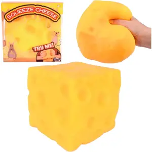 Squishy Cheese Block - Yellow, moldable fidget Toy with Squeeze Feature, Ideal for Play and Relaxation