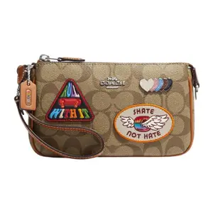 COACH Nolita 19 Leather Crossbody Bag with Silver Logo and Jacquard Design for Women