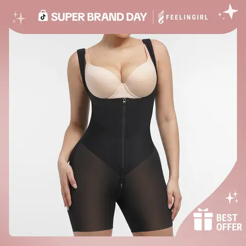 FeelinGirl Fajas Colombianas Shapewear for Women Postpartum Bodysuit, Butt Lifting with U-Shaped Front & High Back Coverage TiktokSuperBrandDay