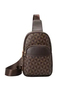 Women's Fashionable Geometric Pattern Zipper Chest Bag, Casual Versatile Shoulder Bag for Daily Used, Trendy All-match Commuter Bag, Fashionable Crossbody Bag