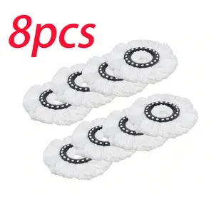 8 Pack Spin Mop Refills - 360° Microfiber Mop Heads/ Spin Mop Bucket Set, Easy Cleaning, Machine Washable, Dust Mite & Allergen Absorbing, Scrub mop