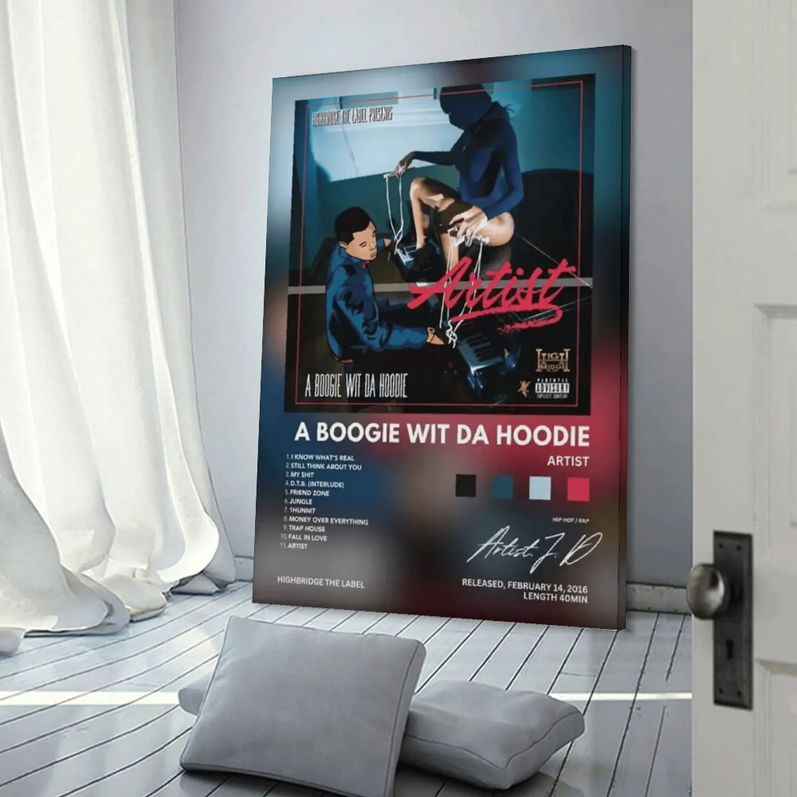 A Boogie Wit Da Hoodie 'Artist' Music Poster - Print Design, Creative Graphic Picture Wall Art, Home Decor, Men's Room Home Accessory, Creative Design Print