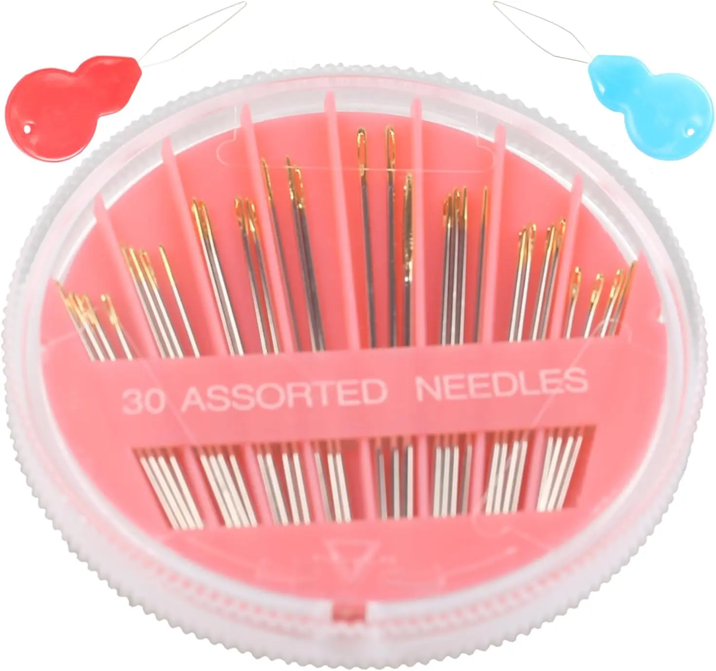 Hand Sewing Needles1 Pack 30-Count Assorted  for Sewing Repair, 6 Different Sizes Sewing  with 2 Threaders (, 1)