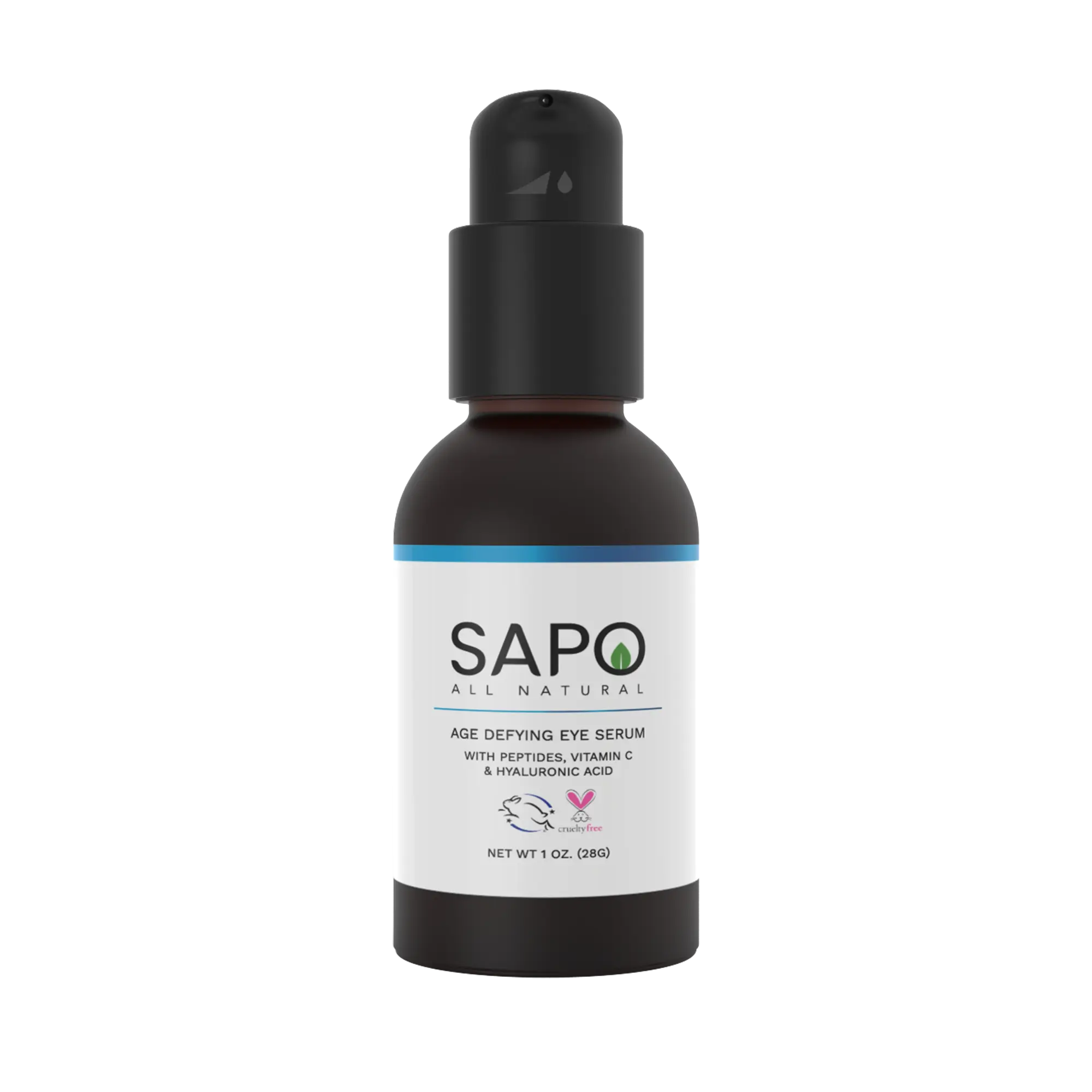 Sapo All Natural Eye Serum - Depuffing & Brightening Under Eyes Gel with Peptides, Hyaluronic Acid, Bergamot, Chamomile & Citrus Oil - Smooth Texture & Fine Line Reducer for Dark Puffy Circles - 1 oz