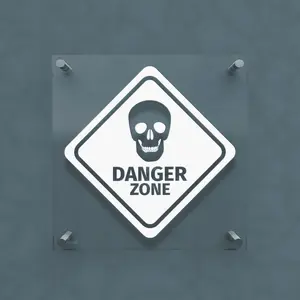 Personalized Acrylic Door Plate - Danger Zone - Engraved Plate For Office or Home