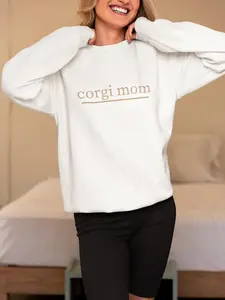 Corgi Mom Sweatshirt – Cozy Dog Lover Crewneck, Minimalist Corgi Gift for Dog Moms