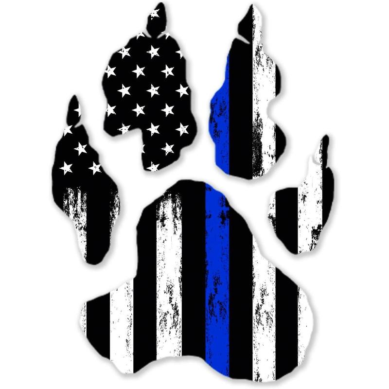 Thin Blue Line Dog Paw Decals 4 Inch X 3.6 Inch Window Decal Sticker Police Blue Line Sticker 2X3 US American Flag Stickers for Cars Car Stickers (Clean Dog Paw) Thin Blue Line Dog Paw Decals 4 Inch X 3.6 Inch Window Decal Sticker Police Blue Line Sticker 2X3 US American Flag Stickers for Cars Car Stickers (Clean Dog Paw)