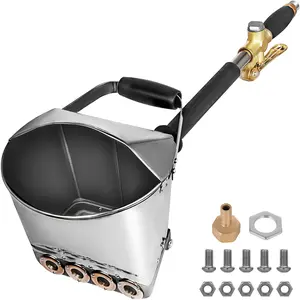 Father's Day Gift VEVOR 4 Jet Cement Mortar Sprayer Stucco Spray Gun Pneumatic Cement Mortar Gun Concrete Cement Sprayer with Cover for Wall Ceiling Roof Painting Concrete Tool 80cm