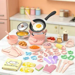 Realistic Mini Cooking Set for Kids 36-Piece Stainless Steel Pretend Play Kitchen Toys Educational Playset for Girls Boys Christmas Birthday Gift Indoor Home Play Unisex Toy Cooking Kit