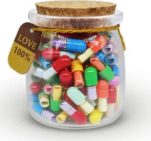 Capsule Letters Message in a Bottle, 100PCS Capsule Love Letter Message Pills in Bottle Cute Things Gifts