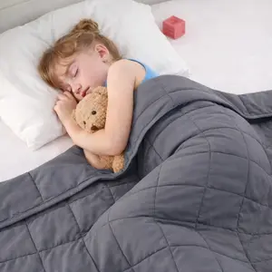Weighted Blanket Kids 5lbs 36"x48" Cooling Heavy Throw Blanket for 40-60lbs Microfiber Soft Thick Breathable Weighted Comforter Great Sleeping Gift Grey