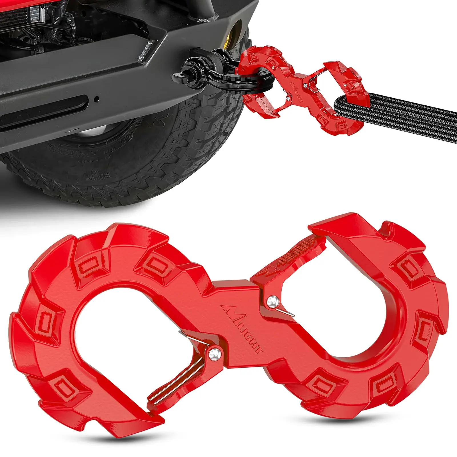 Nilight S-Shaped Quick Release Tow Hook - Heavy Duty Forged Steel Off-Road Safety Towing/Rescue Equipment, 33000 LBS Working Load, Compatible with Winch Rope, Recovery Strap, for Jeep, SUV, Black, Red, Green, Blue, Orange Options