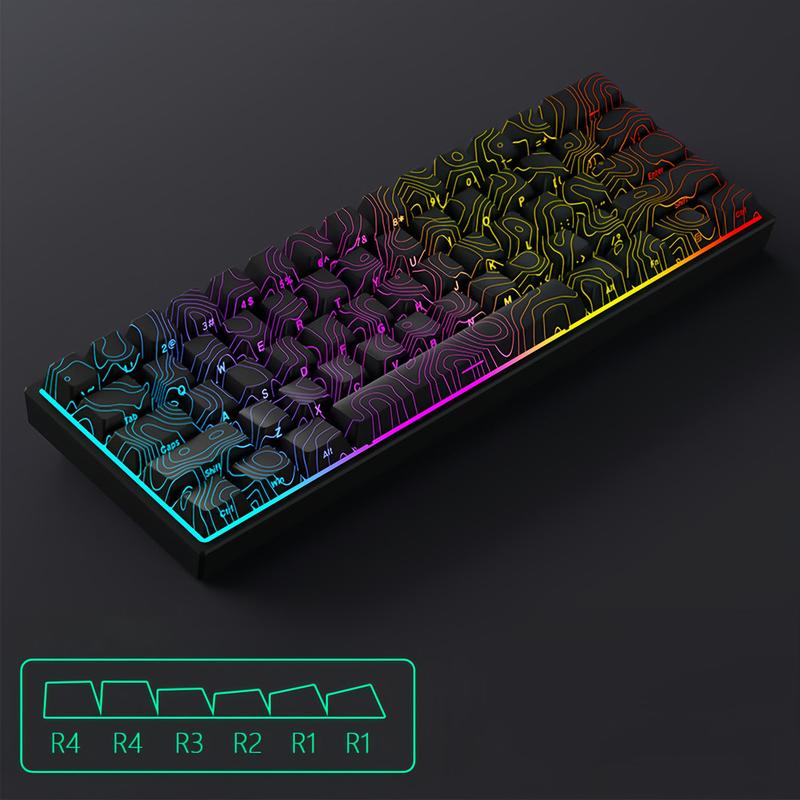 (Keyboard not included)Glowing Contour PBT Keycaps Set - Double-Shot Shine-Through Backlit Keycaps for 100% 108/87/65/60% Layouts | Cherry Profile White & Black Keycaps, ASMR Silent Gaming Keyboard Upgrade & RGB Gift for Gamers boyfriend gift