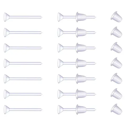 14pcs Plastic Earrings, Earring Set, Clear Earrings Clear Post Earring Posts and Backs Silicone Stud Back Blank Pins Studs Earrings Jewelry