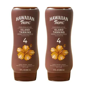 Hawaiian Tropic Island Tanning Lotion, SPF 4, Twin Pack