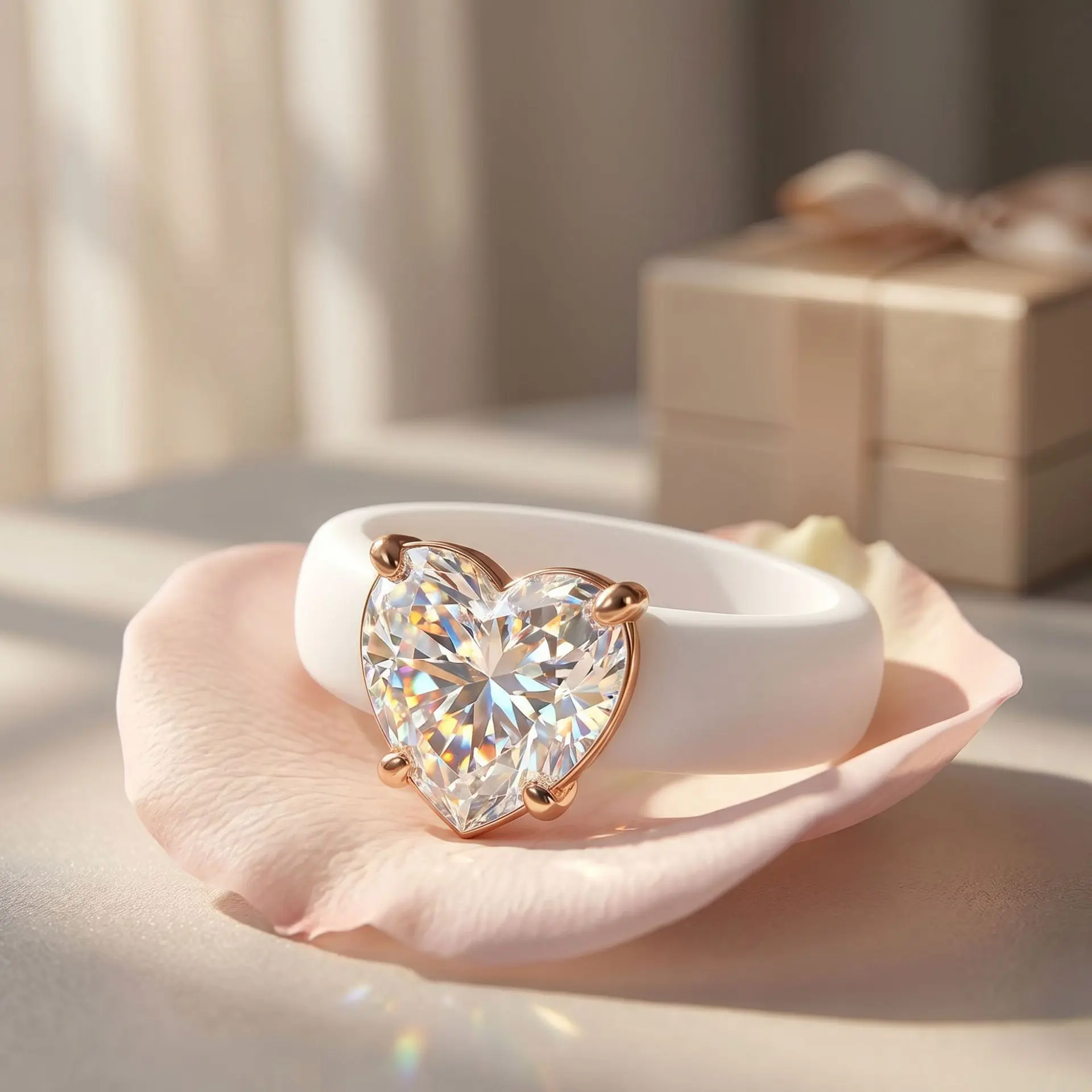 Affordable Glow-in-the-Dark Silicone Ring – Heart Shaped Cubic Zirconia, Non-Slip Design, Trendy GlowStone Collection