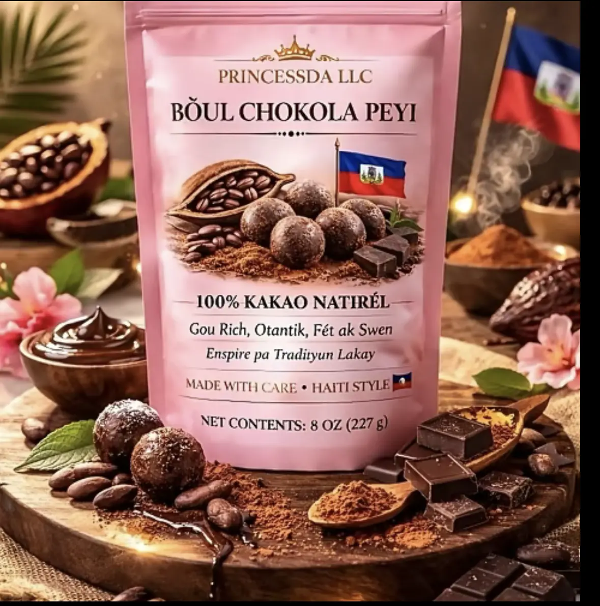 Haitian chocolate balls- boul chokola peyi- luxury Haitian cocoa chocolate truffles