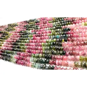 Natural Multi Watermelon Tourmaline 5mm raw freeform smooth Saucer shape beads  Jewelry Making, healing Beads 7", 14" St