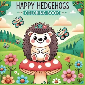 Happy Hedgehogs Coloring Book: A Simple Animal Coloring Book with Adorable Hedgehog Designs for Relaxation and Fun —Perfect for Animal Lovers, Kids, and Adults, Paperback