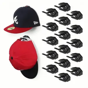 16 PCS Strong Baseball Cap Display Rack,Cap Sticky Hook,Upgraded Display Organiser For Household,Strong Adhesive &  Optional Screws Included,
