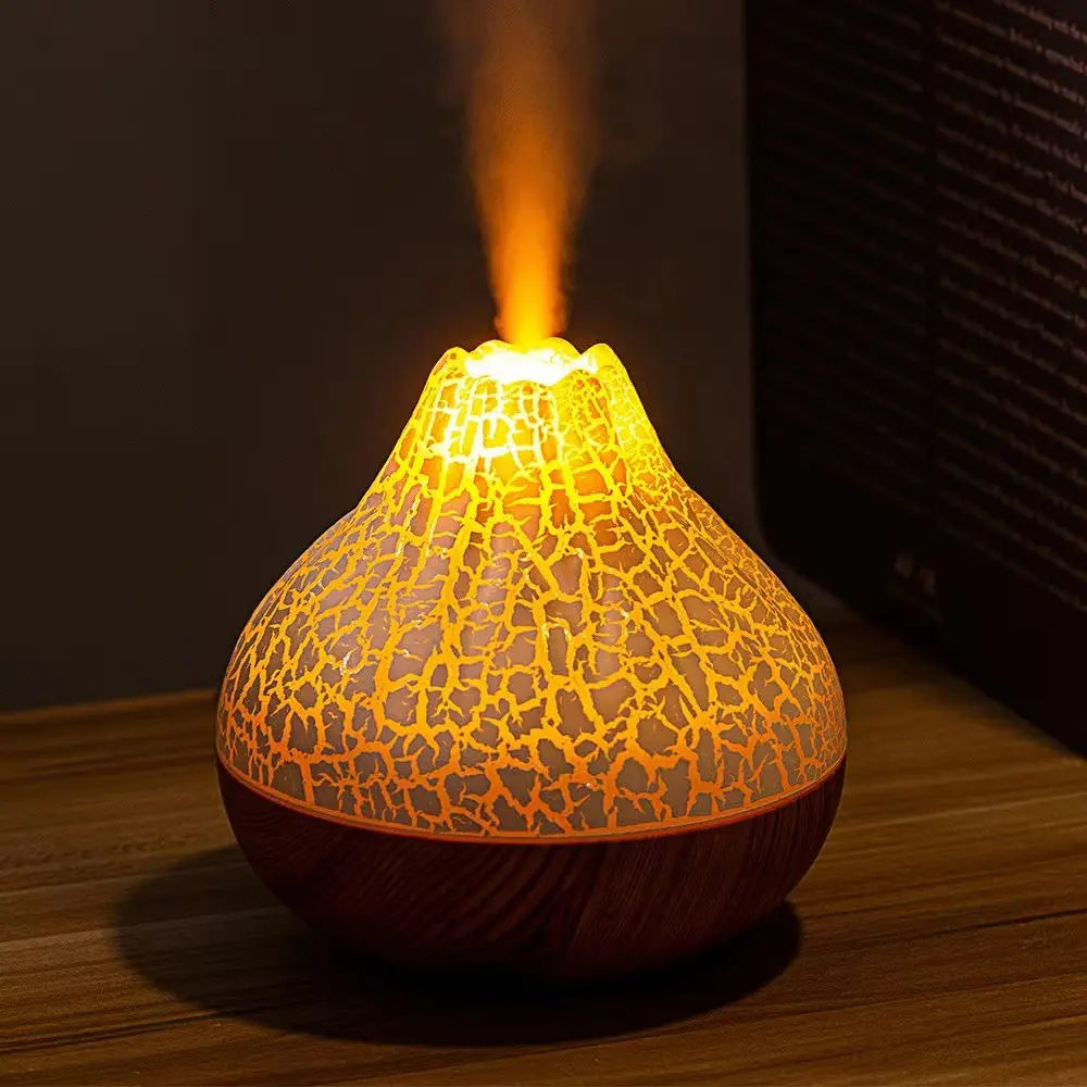 Creative Volcano Design Air Humidifier, USB Powered Modern Design Aroma Diffuser, Super Quiet Modern Design With Light Mist Humidifier