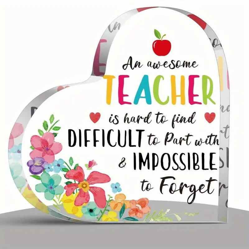 Teacher Appreciation Gift, Unique Classroom Decoration, Acrylic Plaque Sign Decor, Perfect for Teachers' Day, Thoughtful Present for Educators