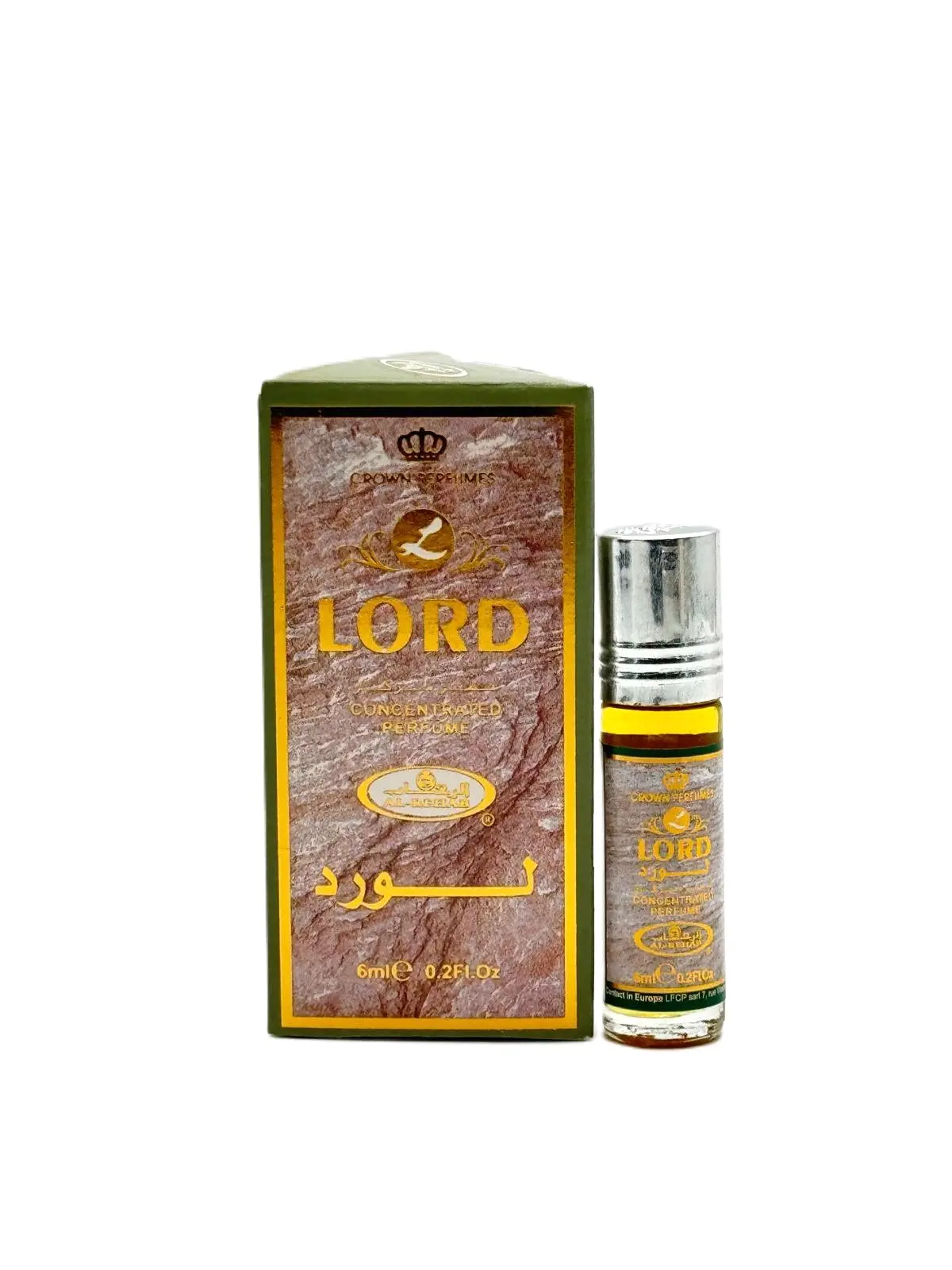 Al Rehab Lord Roll-On Perfume Oil, Long-Lasting Citrus Spicy and Woody Fragrance, Alcohol-Free Unisex Scent, 6 mL (0.2 fl oz), Citrus Spicy Fragrance, Fragrance Long Lasting
