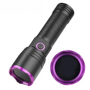 New high-power UV365 black mirror purple light pet detection and anti-counterfeiting high-power purple light flashlight