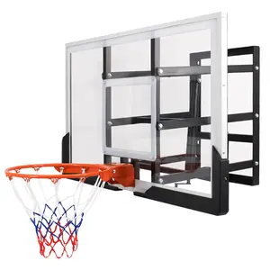 Efficraft 54" Wall Mounted Adjustable Hoop with Shatterproof Backboard and Heavy-Duty ,Exercise Equipment， Ideal for Gyms Garages and Schools, Suitable for Outdoor and Indoor Use basketball rim