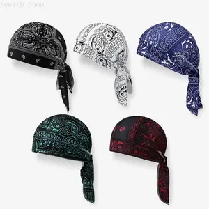 Paisley Cooling Headscarf Cap Set Motorcycle Pirate Head Wrap Safety Helmet Liner Elastic Fit Hand Washable Multifunctional  Headwear for Athletes &  Enthusiasts summervibes outdoor