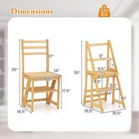 35" 3-in-1 Ladder Chair-Natural