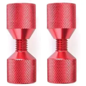 1-1/8" Two Hole Pins Pipe Fitter 6061 Aluminum Lightweight Construction 2 Hole Pins for Pipe Fitting with Anodized Oxide Finish Red 2PCS