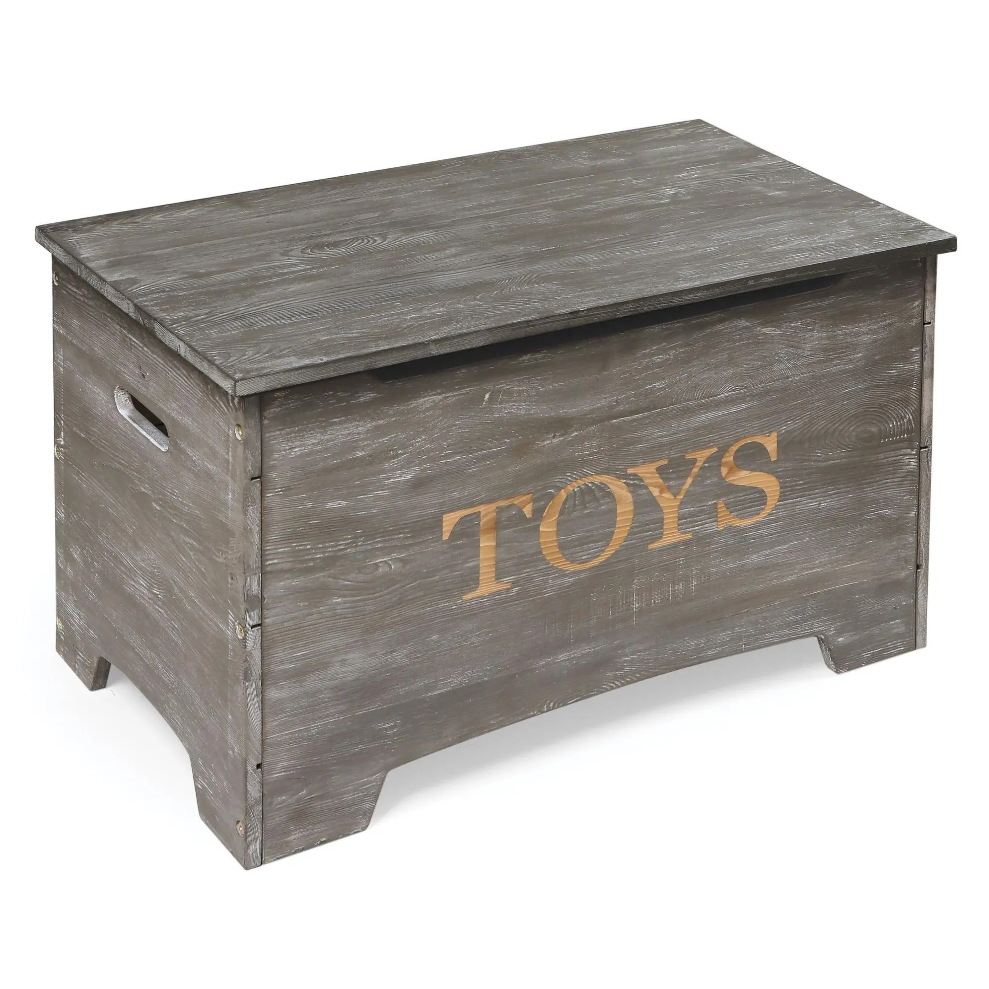 Badger Basket Solid Wood Rustic Toy Box VintageGray