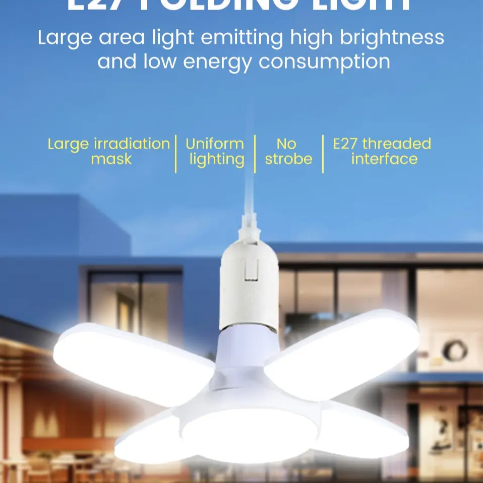 1pc/2pcs E27 folding LED lights, Adjustable Leds, industrial minimalist style, 28W 6500K daylight color, 90 degree folding and adjusting, energy saving, Led Lighted, suitable for lighting in homes, offices, factories, warehouses, etc. Home Decor Lighting