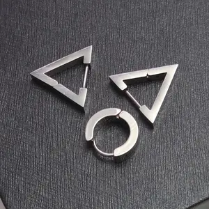 Triangles Set - A 3‑piece silver geometric earring set with a clean, modern aesthetic.