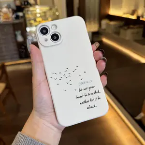 An elegant phone case designed with simple text and Bible scriptures, TPU shockproof full coverage precision hole protective case suitable for iPhone 17/16/15/14/13/12/11 PRO PROMAX PLUS AIR E XS XSMAX, an ideal gift for friends and family, YT242