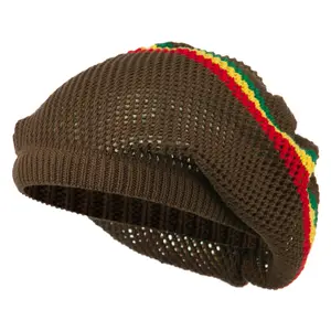 Big Size Mesh Rasta Deep Shell Beanie