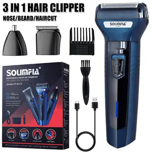 Solimpia 3-in-1 Nose Hair Grooming Shaving Grooming Kit Shaving Razor Electric Razor,Electric Beard Shaver Professional Nose Trimmer Detachable Blade Mens Multifunctional Hair Cutting Machine