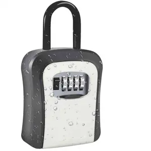 Aluminum Alloy Wall-Mounted Combination Key Box - Tool-Free Installation for Homestays, Construction Sites, Security Doors with Peephole Mounting